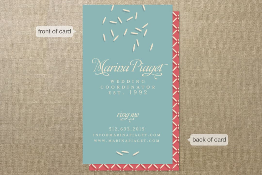 "Wedding Coordinator" - Business Cards in Robin's Egg Blue by Jody Wody - Front