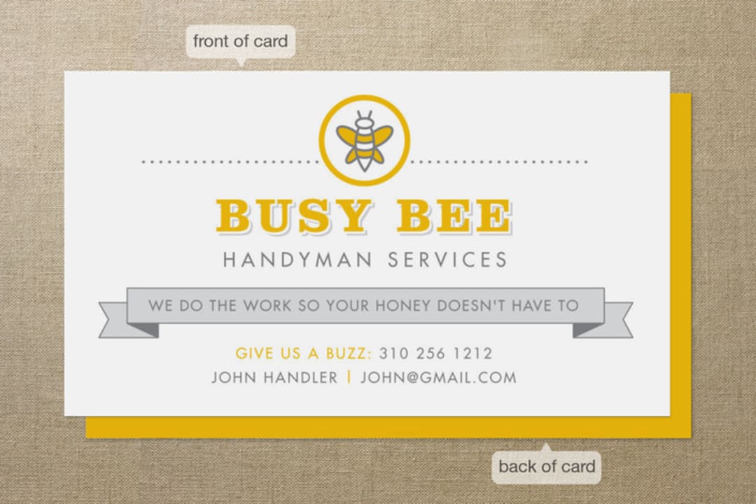 "Busy Bee" - Business Cards in Honey by Rochelle Renee - Front