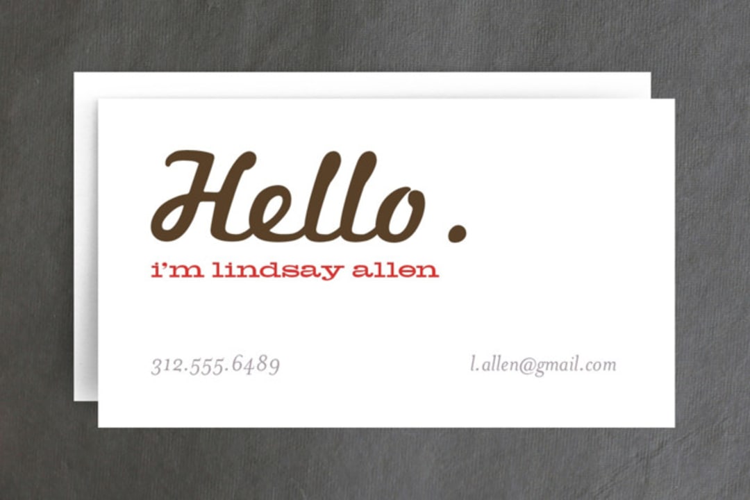 "Call Me" - Business Cards in Cinnamon by leslie hamer - Front