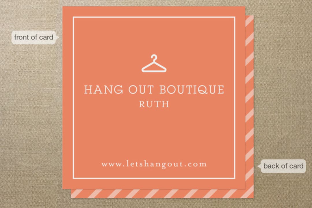 "Corner Boutique" - Business Cards in Orange Whip by Monica Tuazon - Front