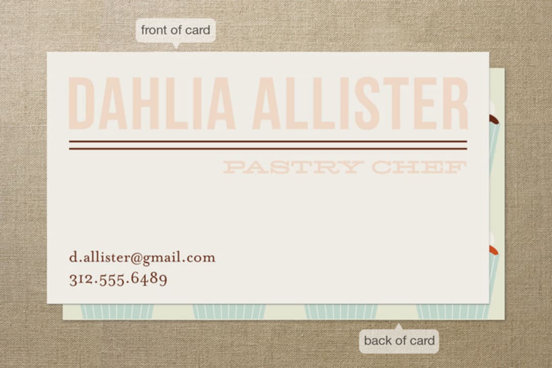 "Cupcakes" - Business Cards in Bubblegum by leslie hamer - Front