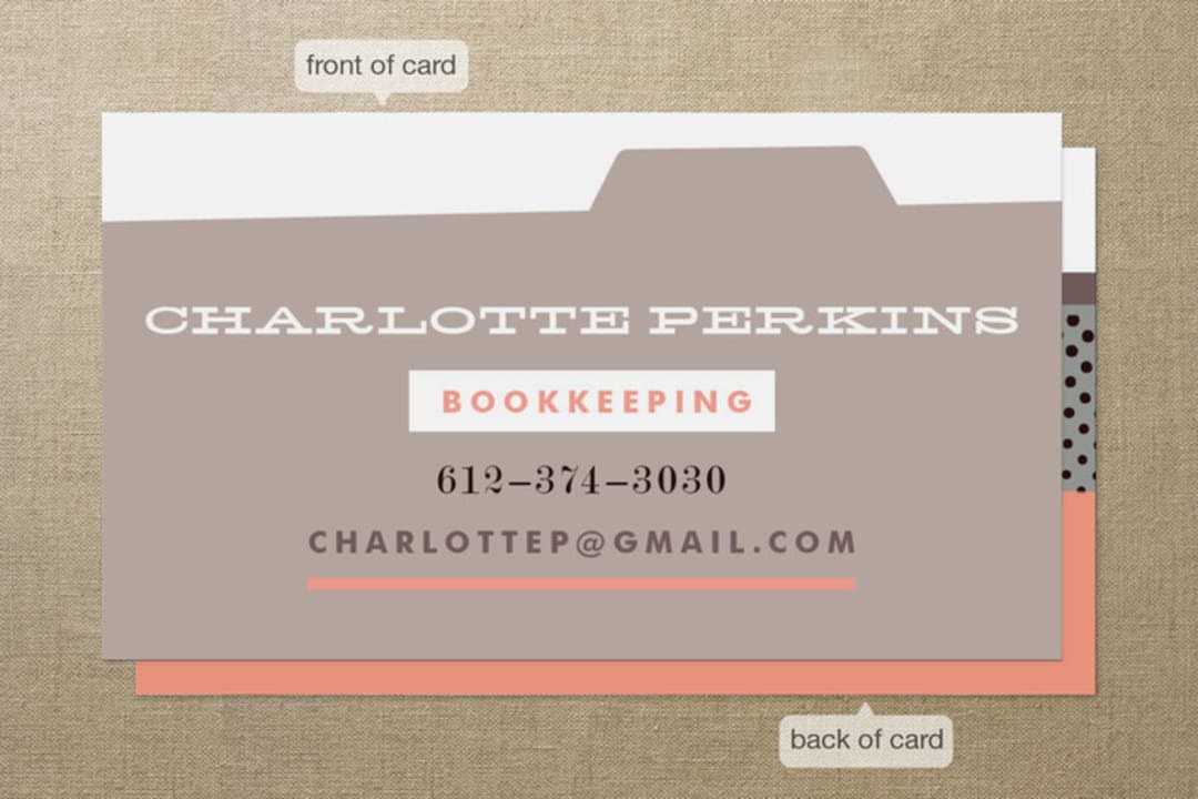 "File Share" - Business Cards in Tomato by Yours Madly - Front