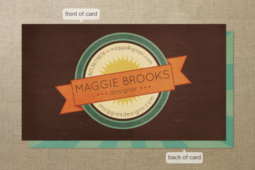 "Vintage Ad" - Business Cards in Orange Zest by Shasta Knight - Front