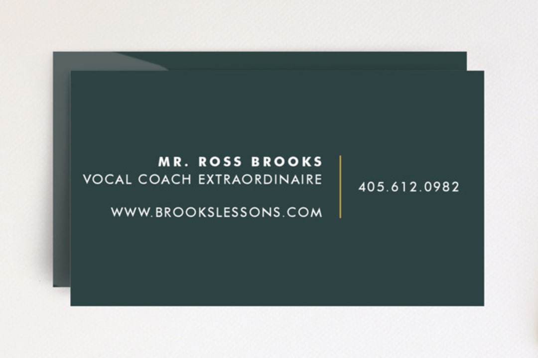 "Virtuoso" - Business Cards in Bumblebee by Marabou Design - Front