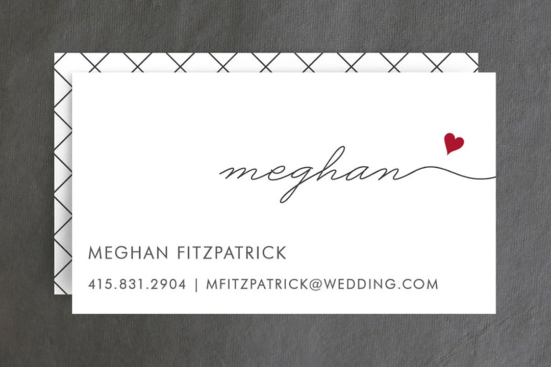 "Love Connection" - Business Cards in Ruby by Kim Dietrich Elam - Front