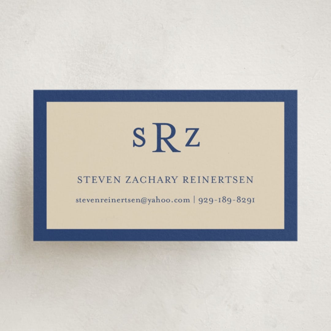 "Theodore" - Business Cards in Navy by Ani Somi - Front