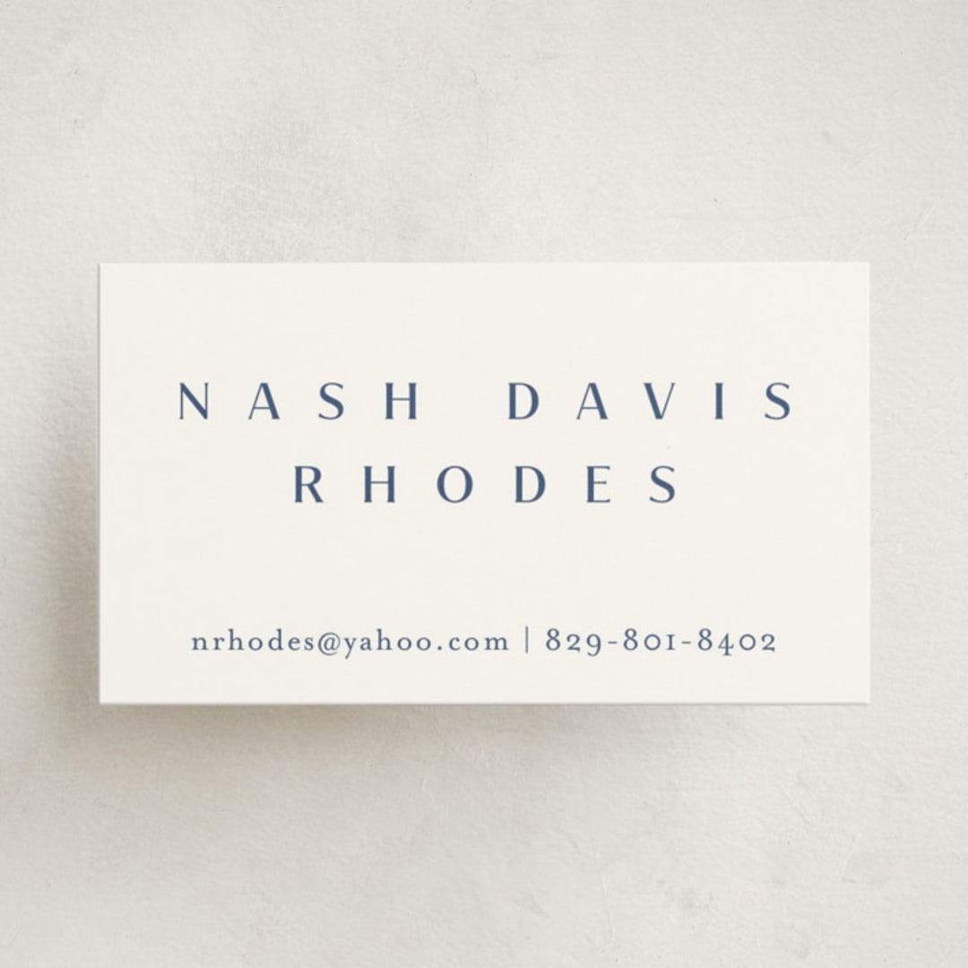 "Letterhead" - Business Cards in Cobalt by Stacey Meacham - Front