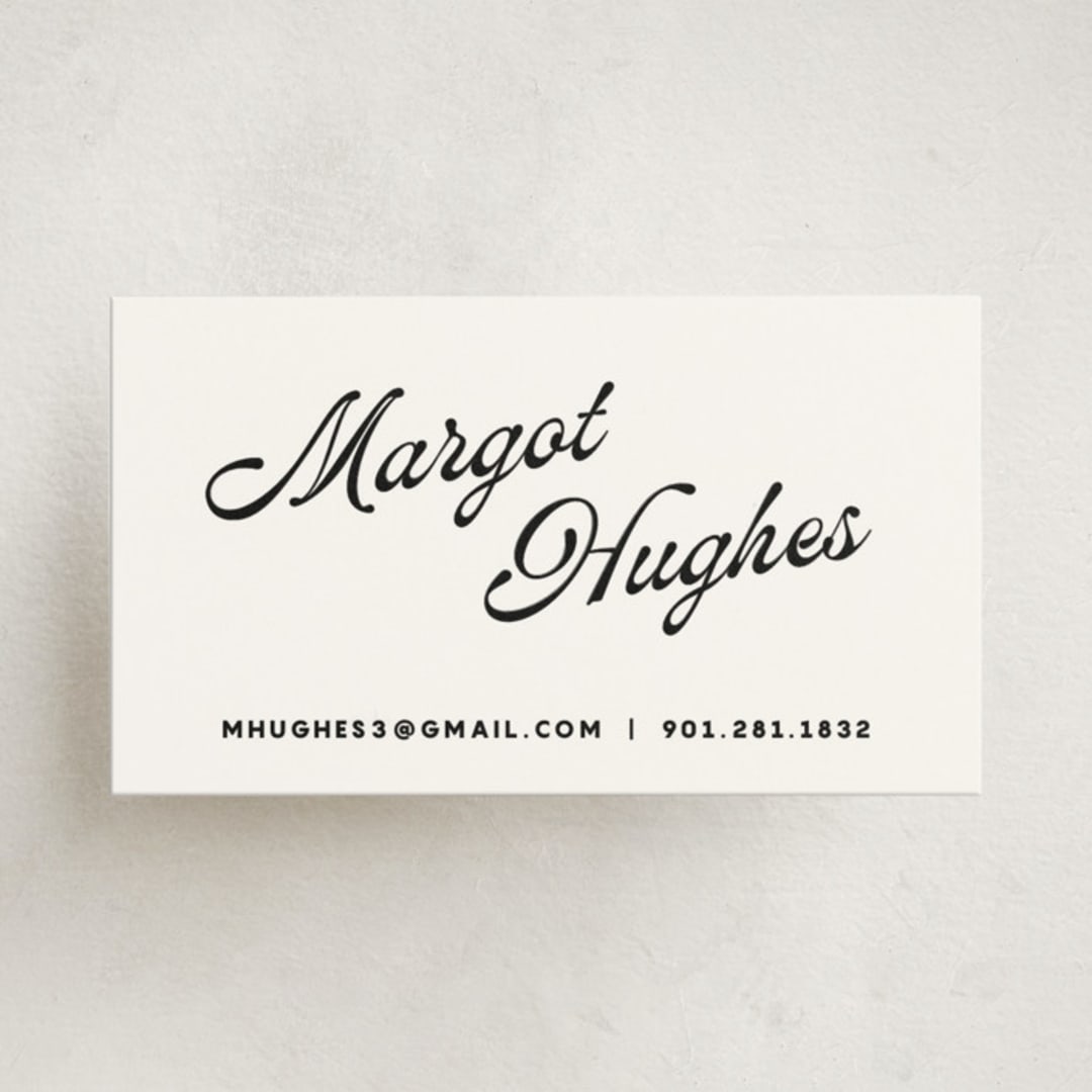"Vintage Hotel" - Business Cards in Raven by Morgan Kendall - Front
