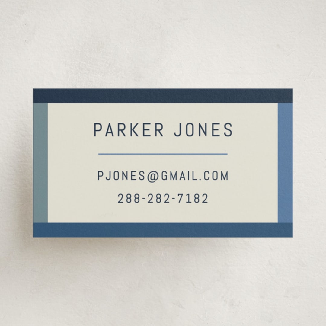"Wide Frame" - Business Cards in Ocean by Kelly Watkins - Front