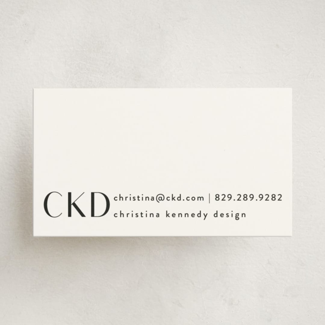 "monogram corner" - Business Cards in Noir by Angela Garrick - Front