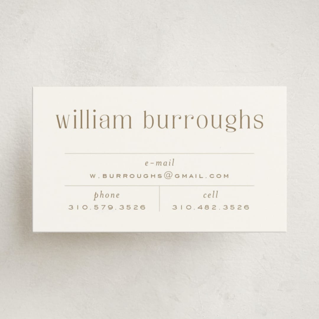 "Record" - Business Cards in Topaz by Alexandra Cohn - Front