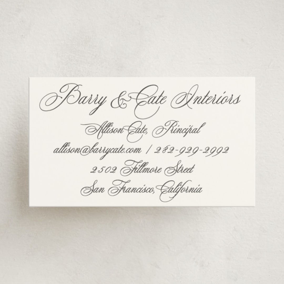 "palazzo" - Business Cards in Soft Black by Benita Crandall - Front
