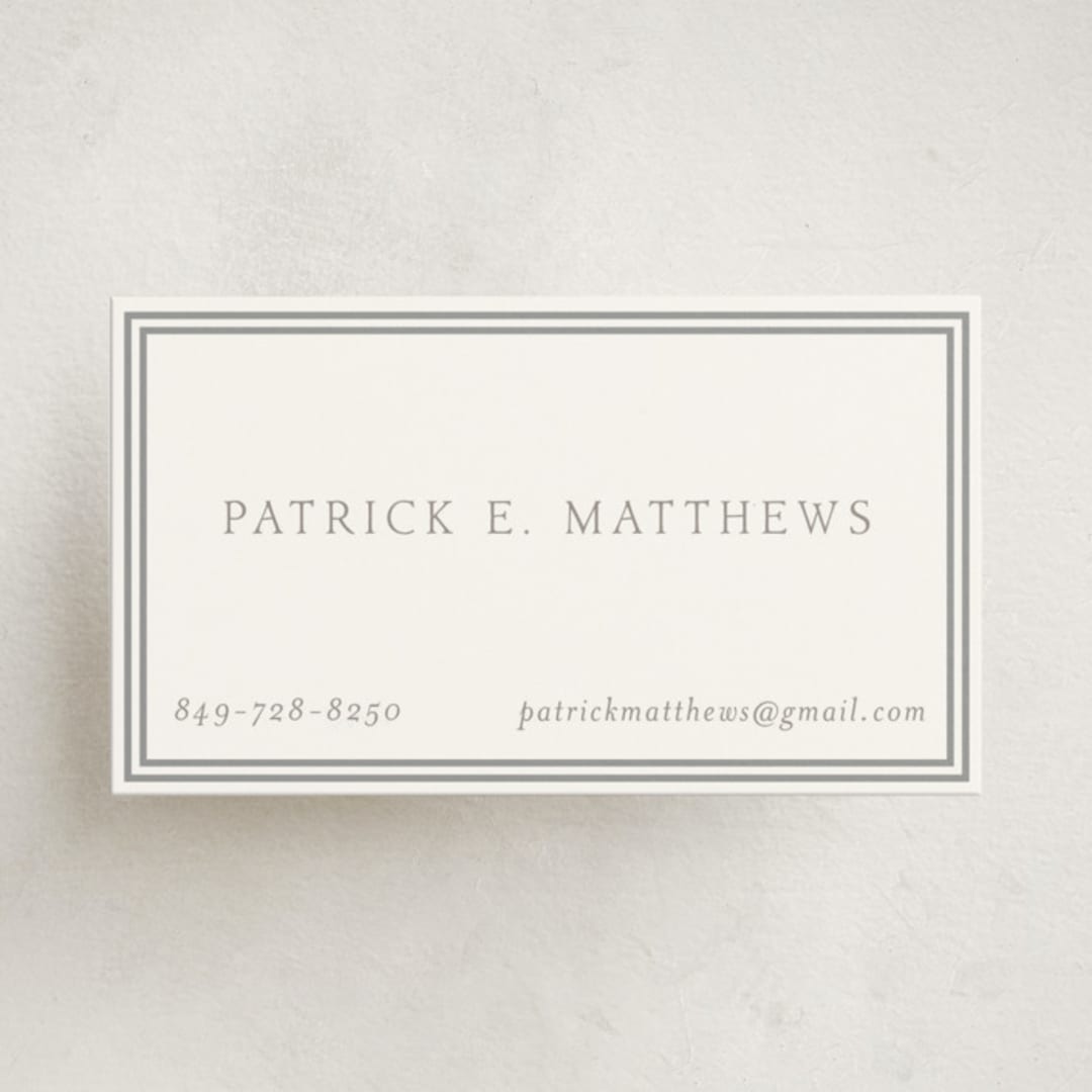 "Frolic" - Business Cards in Slate by Megan Davis - Front