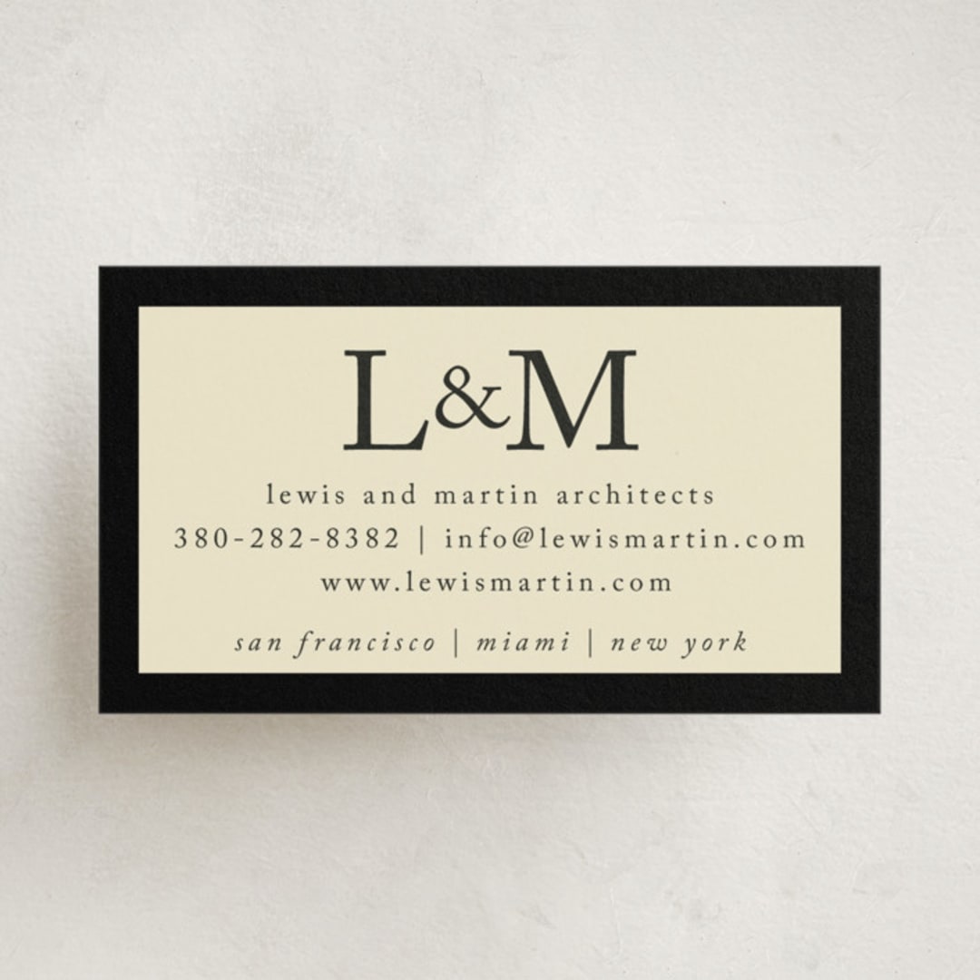 "Classic Initials" - Business Cards in Midnight by mo kelley - Front