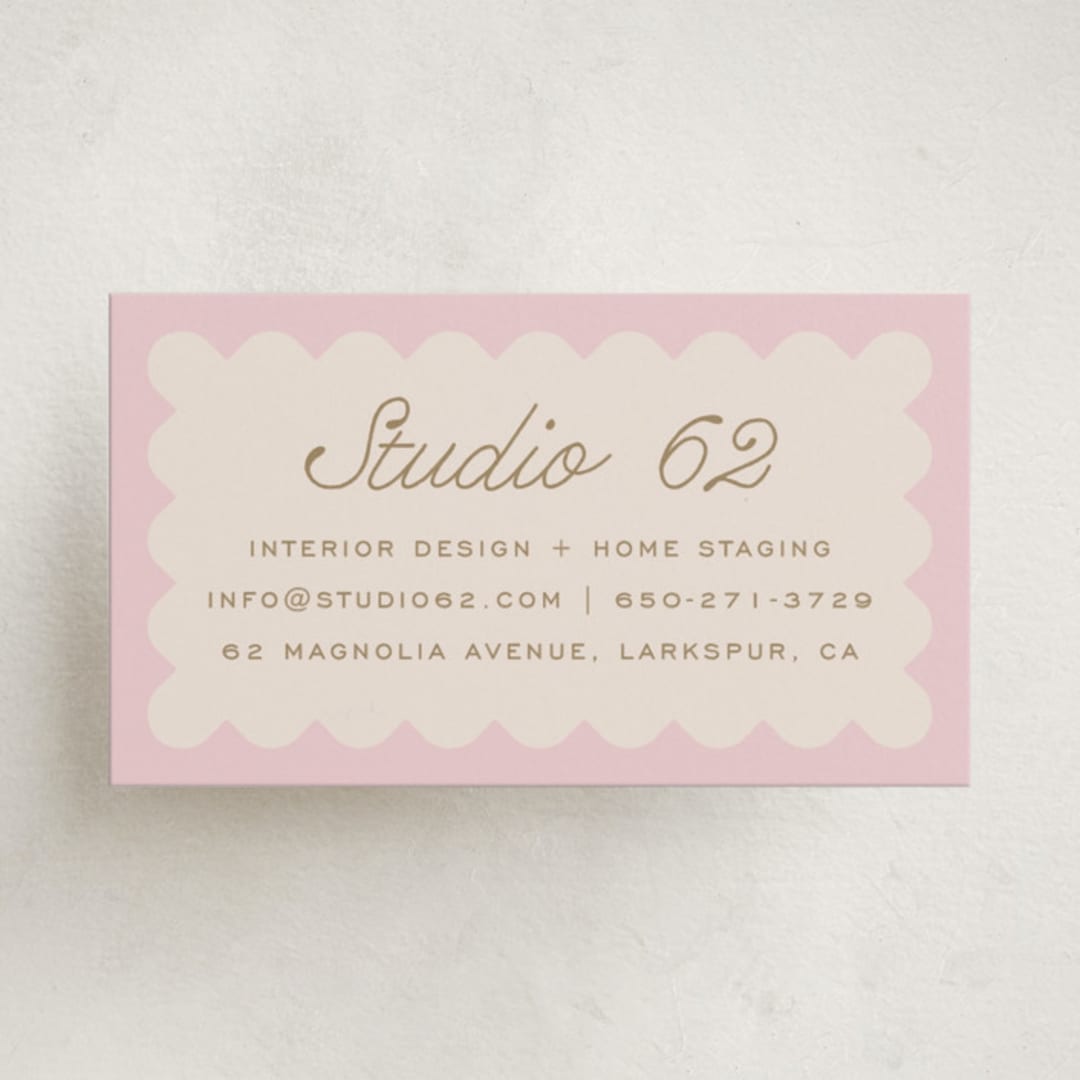 "Macaron Box" - Business Cards in Rose by Leia Matt - Front