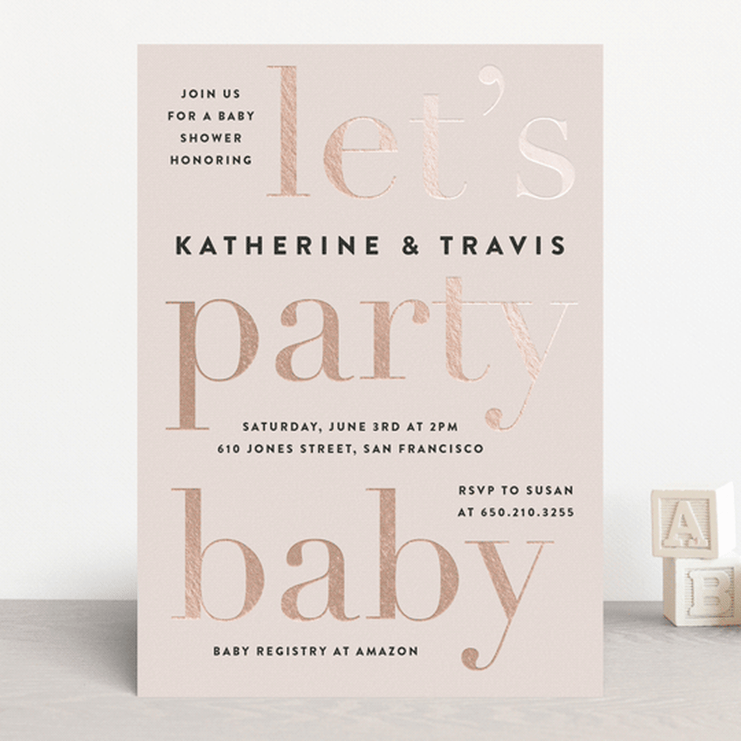 "Laud" - Baby Shower Invitations in Pink Lemonade by Jennifer Lew - Front