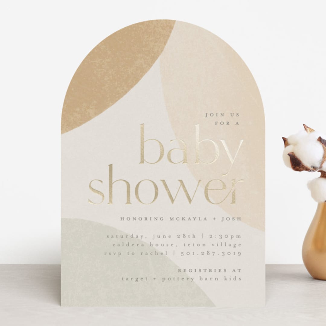 "Pebble" - Baby Shower Invitations in Sand by Heather Cairl - Front