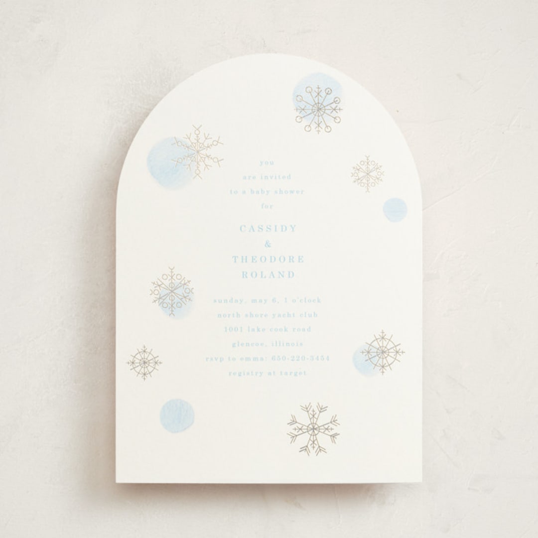 "Snowflakes" - Baby Shower Invitations in Glacier by Baumbirdy - Front
