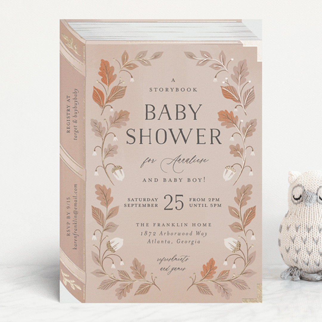 "Fabled Storybook" - Baby Shower Invitations in Auburn by Paper Raven Co. - Front