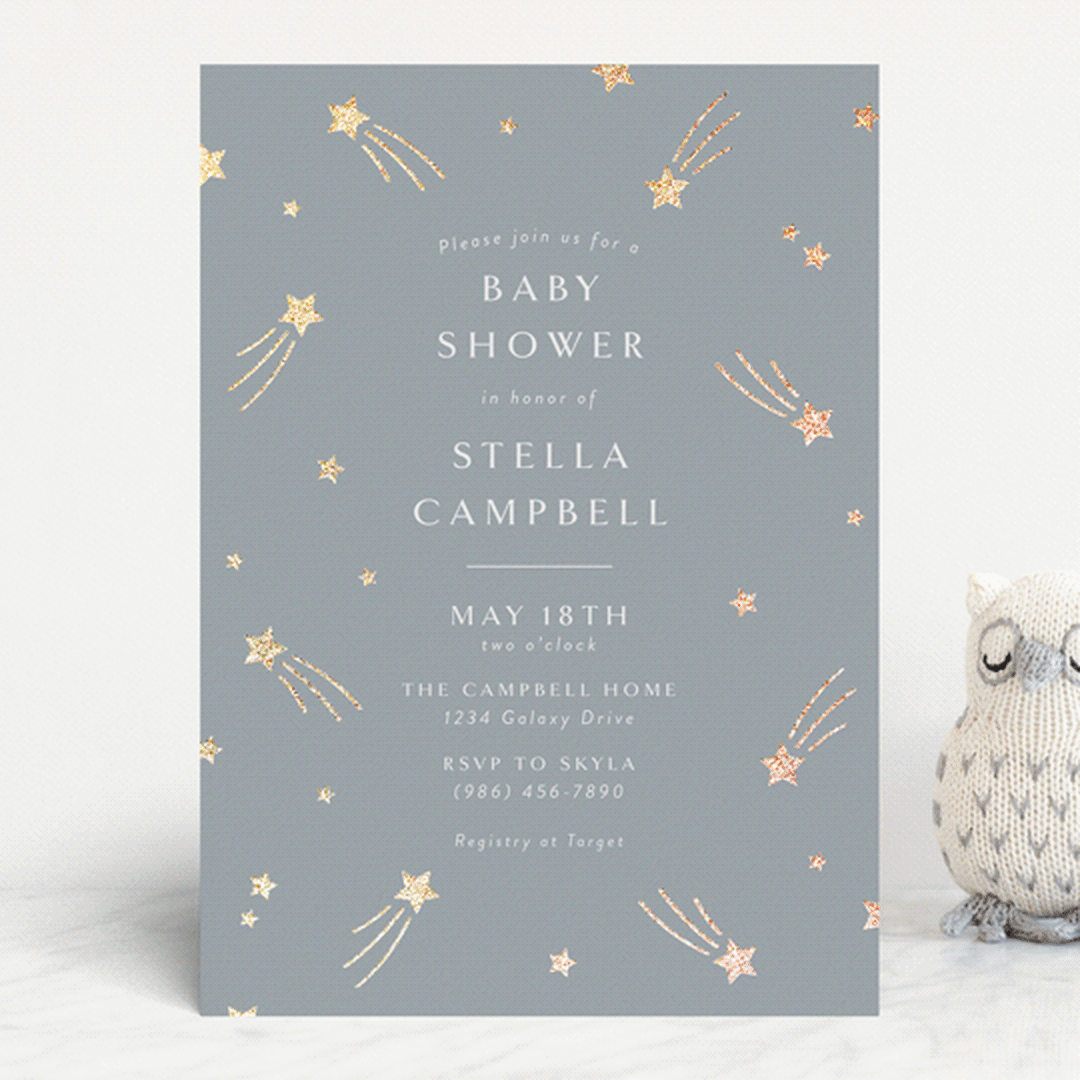 "Little Star" - Baby Shower Invitations in Slate by Meggy Masters - Front