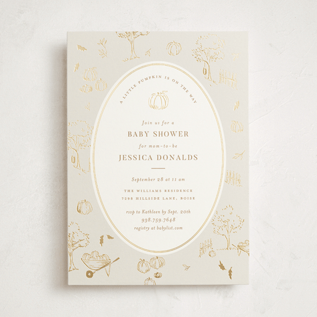 "autumn toile" - Baby Shower Invitations in Acorn by Rebecca Durflinger - Front