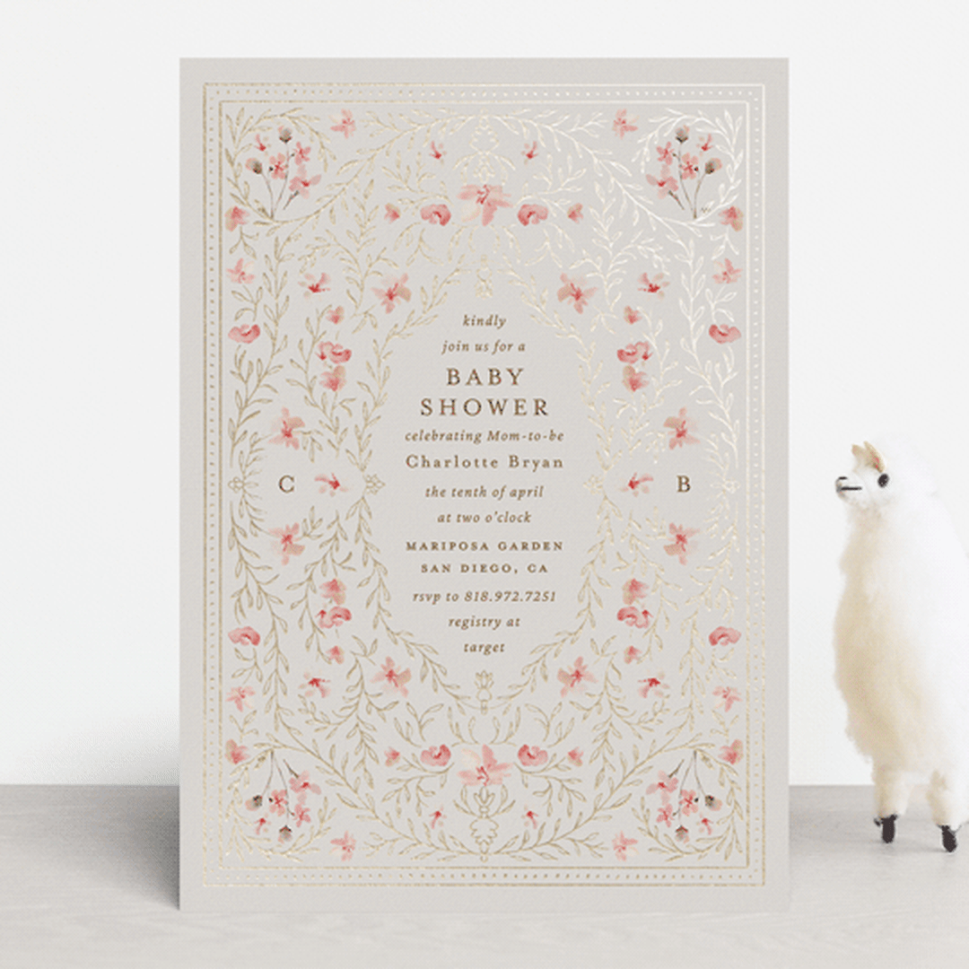 "Victorian" - Baby Shower Invitations in Versailles by Claudia Orengo - Front