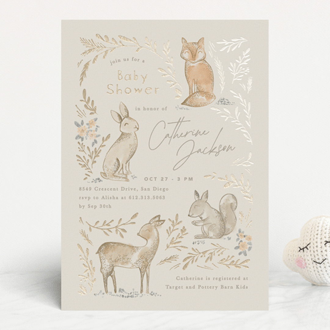"Vintage woodland" - Baby Shower Invitations in Ginger by Creo Study - Front