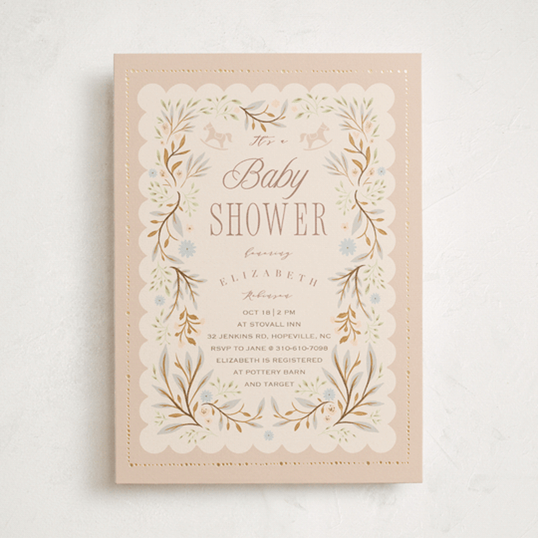 "Storybook" - Baby Shower Invitations in Blush by Hannah Williams - Front