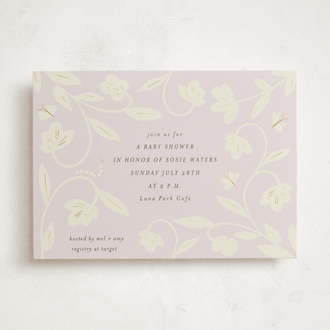"Butterfly Garden" - Baby Shower Invitations in Petal by Ani Somi - Front