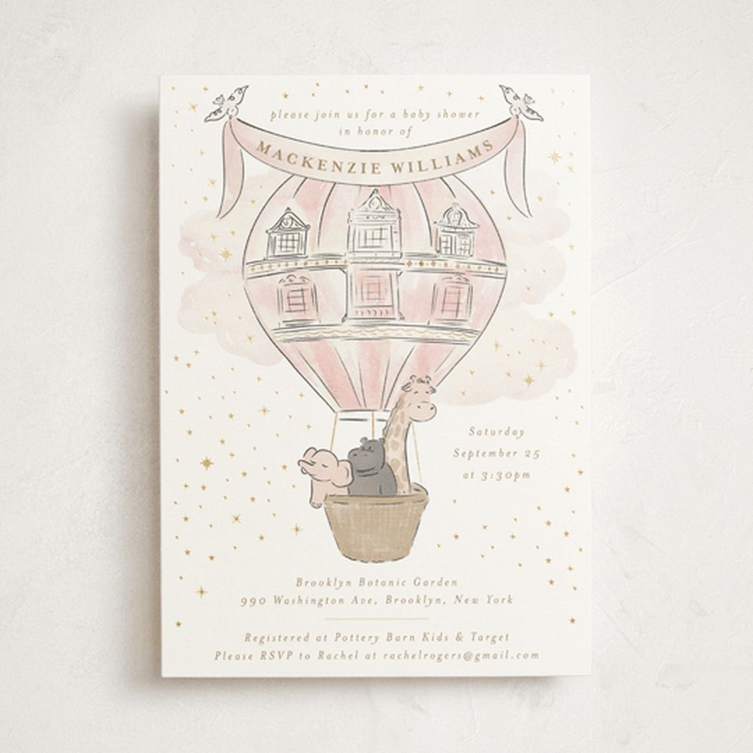 "Bebe" - Baby Shower Invitations in Cotton Candy by Jenna Holcomb - Front