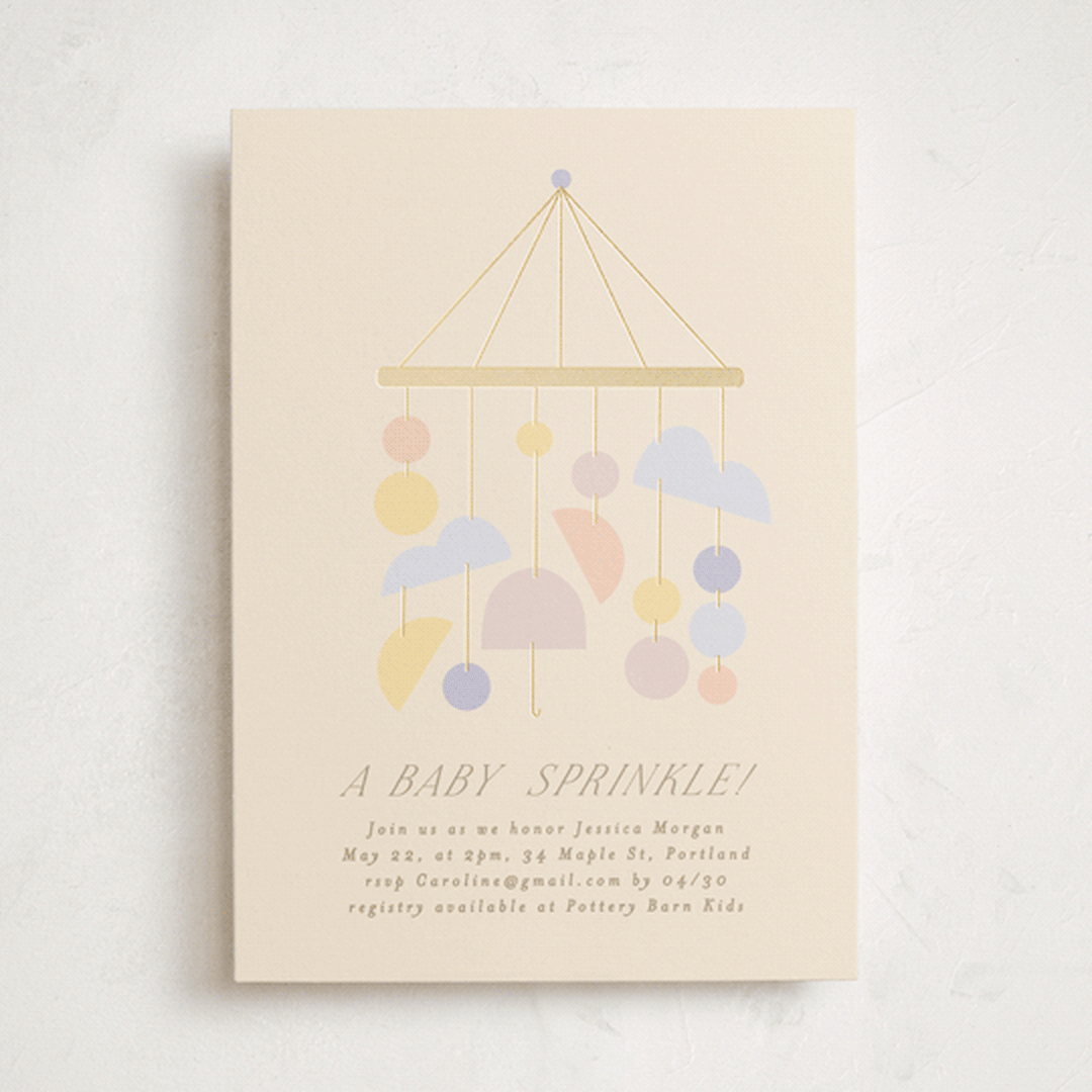 "Mod Baby" - Baby Shower Invitations in Vanilla by Angela Thompson - Front