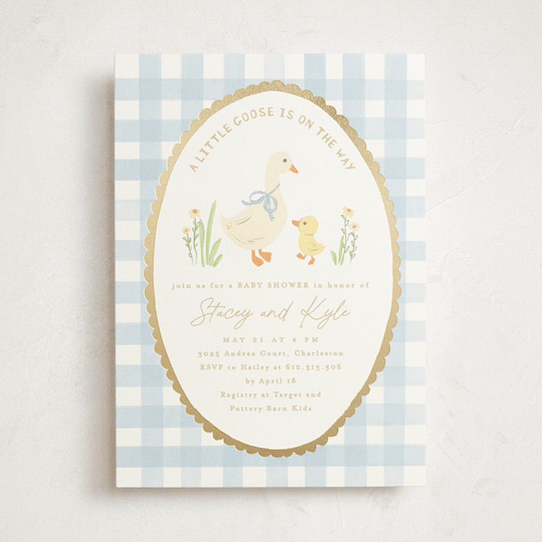 "Vintage goose" - Baby Shower Invitations in Sky by Creo Study - Front