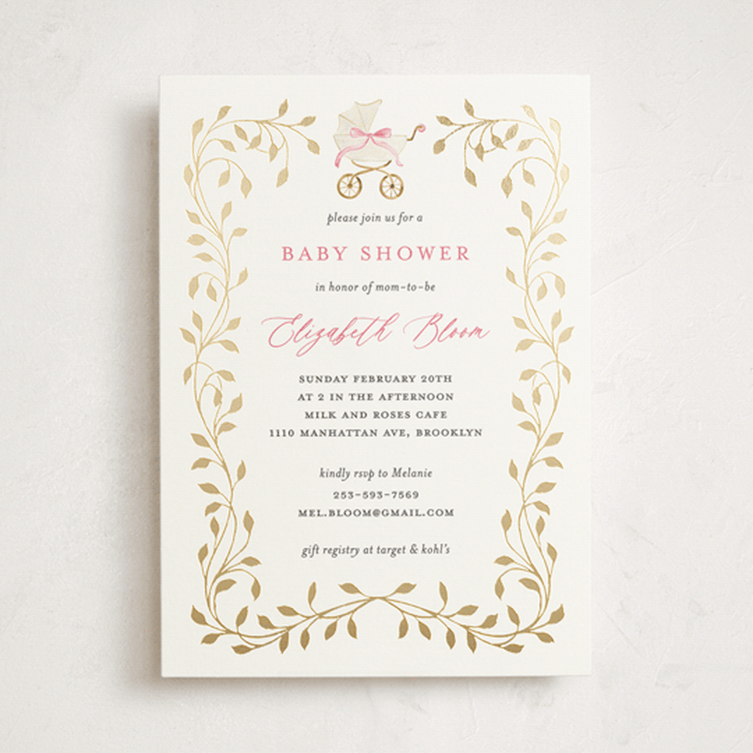 "graceful" - Baby Shower Invitations in Peony by Sarah Knight - Front