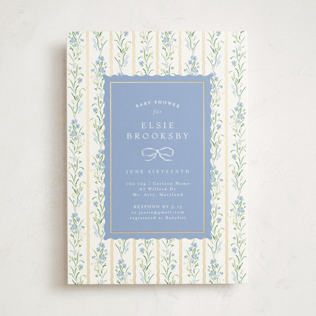 "Dorothy" - Baby Shower Invitations in Cornflower by Erin L. Wilson - Front