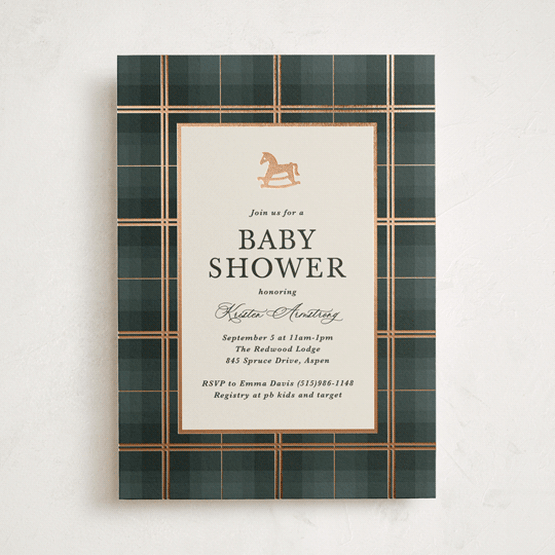 "Wesley" - Baby Shower Invitations in Juniper by Kate Ahn - Front