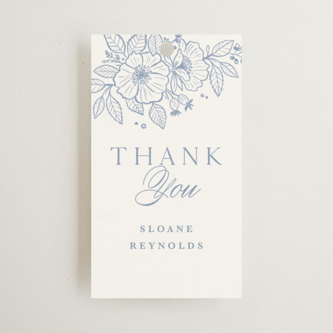 "Wild Roses" - Bridal Shower Favor Tags in Nova by Kristen Smith - Front