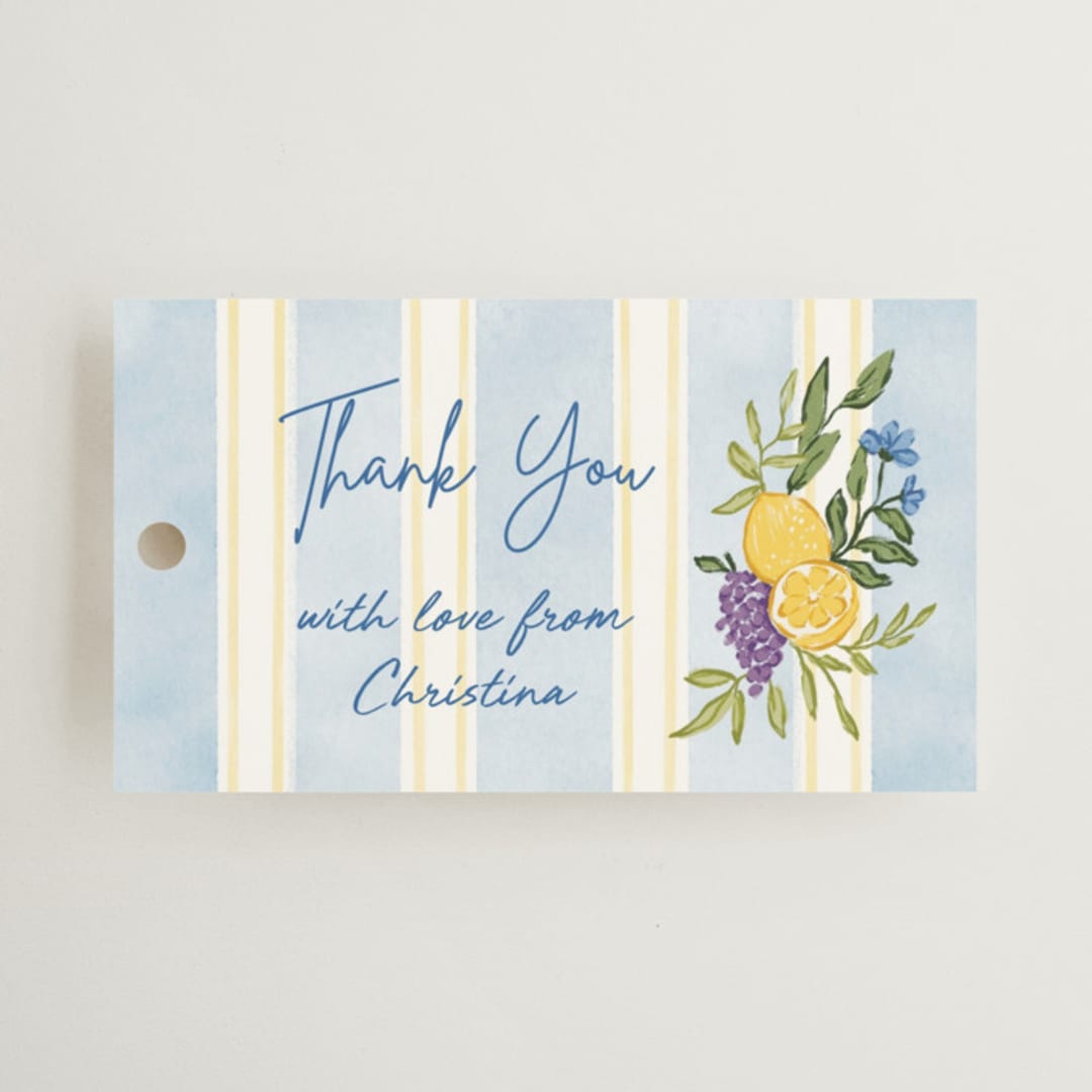 "Lemon" - Bridal Shower Favor Tags in Blueberry by Elly - Front