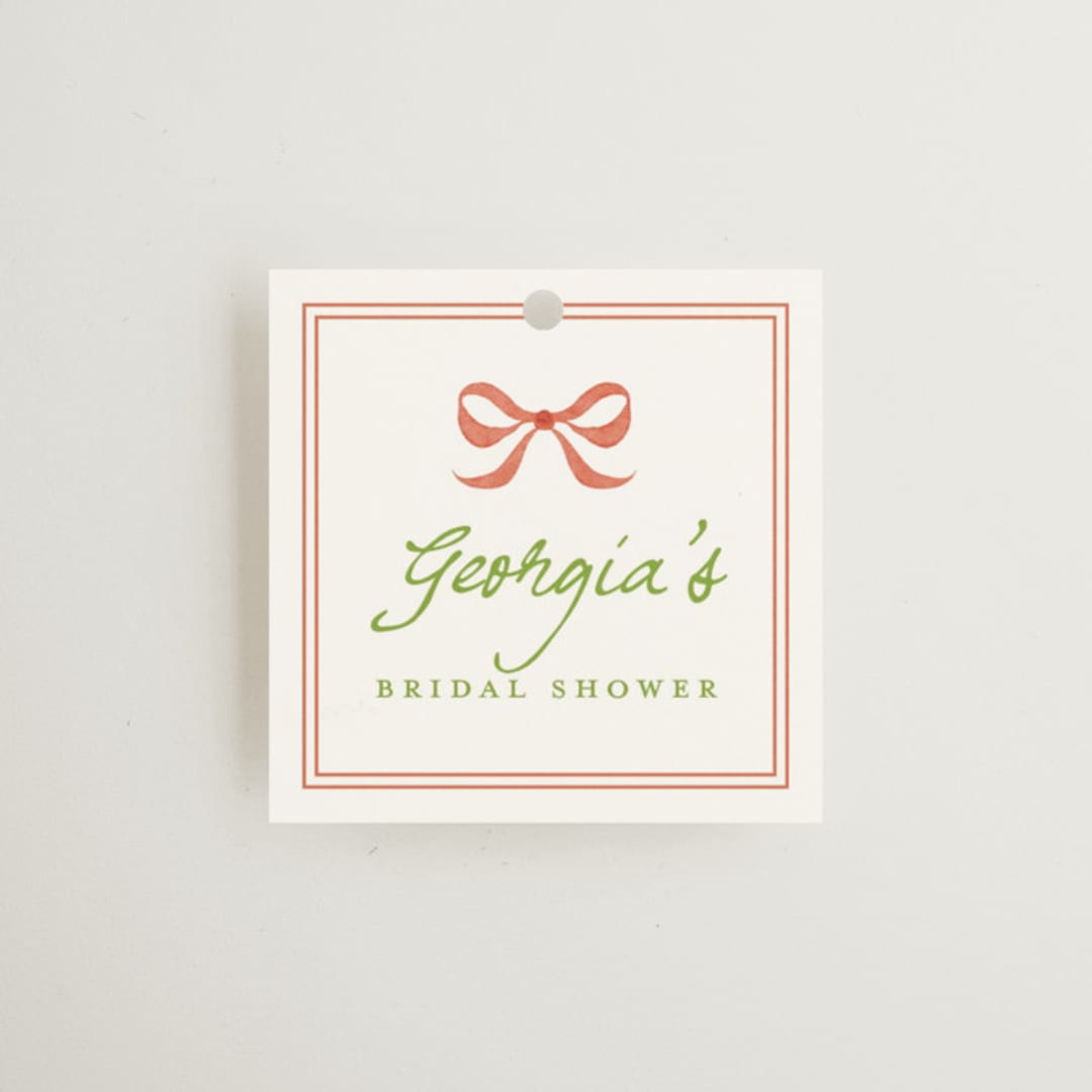 "Grandview" - Bridal Shower Favor Tags in Sunset by Melanie Kosuge - Front