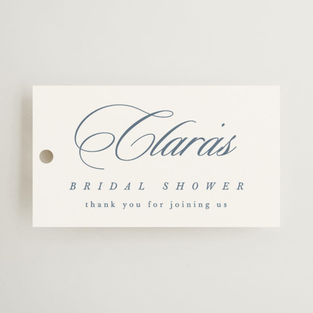 "Clara" - Bridal Shower Favor Tags in Coastal by Kelly Schmidt - Front