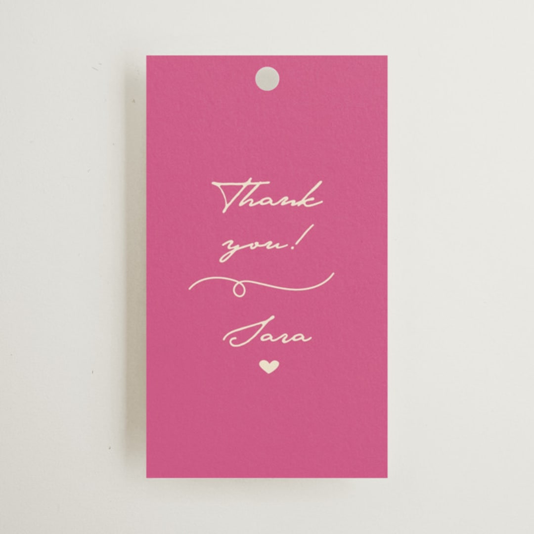 "Le Cake" - Bridal Shower Favor Tags in Azalea by Tina Faselli - Front