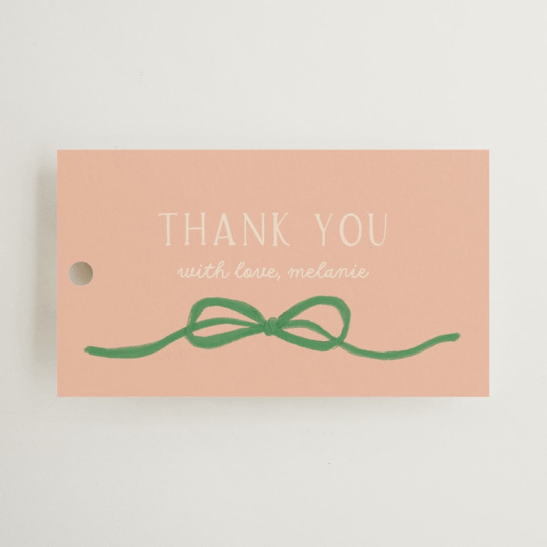 "Lemonade" - Bridal Shower Favor Tags in Strawberry Matcha by Vera Lim - Front