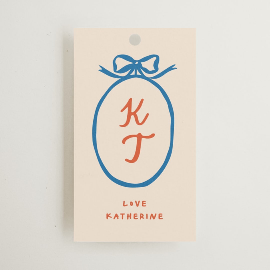 "Minimal bow" - Bridal Shower Favor Tags in Wave by Creo Study - Front