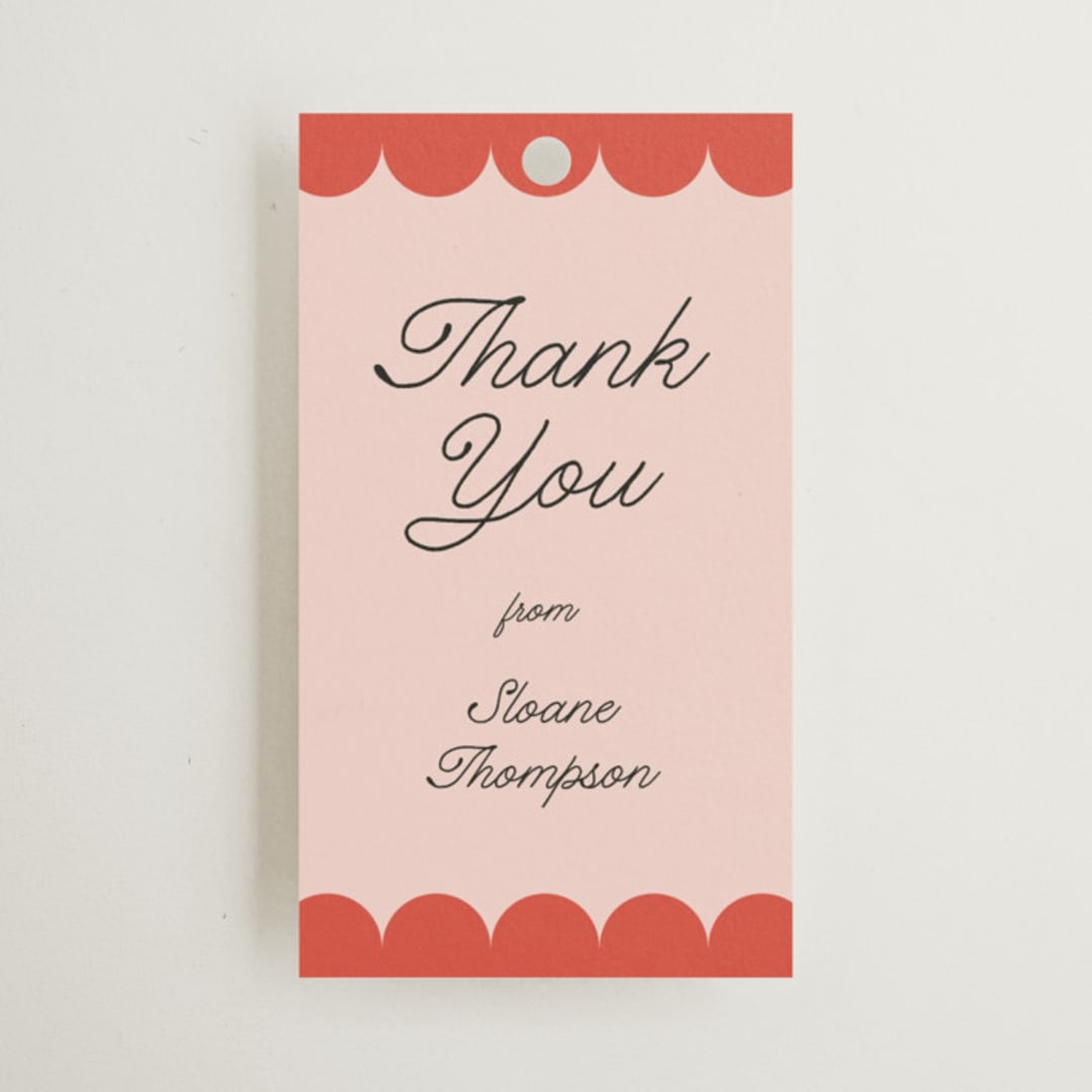 "Lola" - Bridal Shower Favor Tags in Strawberry by Morgan Kendall - Front