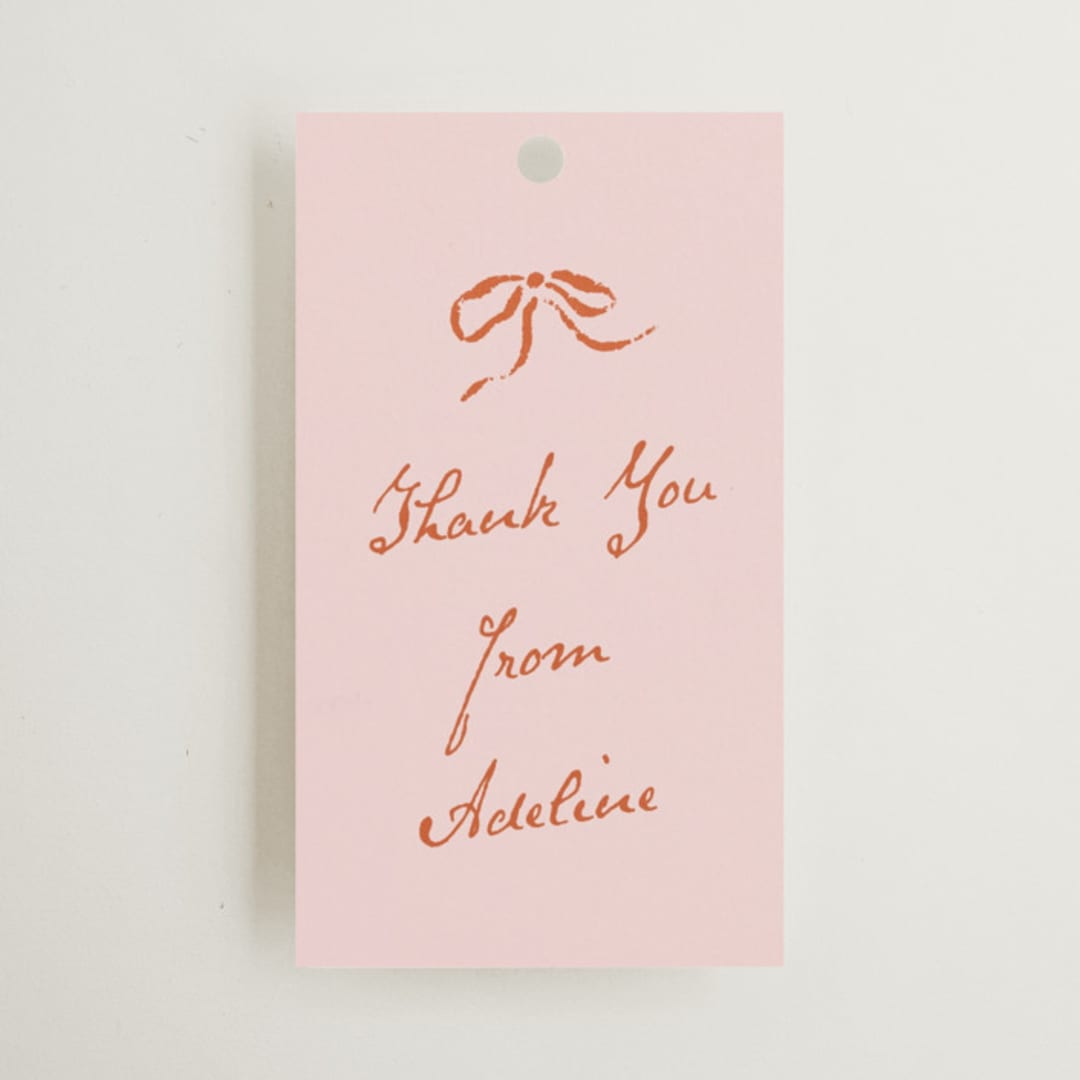 "Classique" - Bridal Shower Favor Tags in Poppy by Susan Zinader - Front