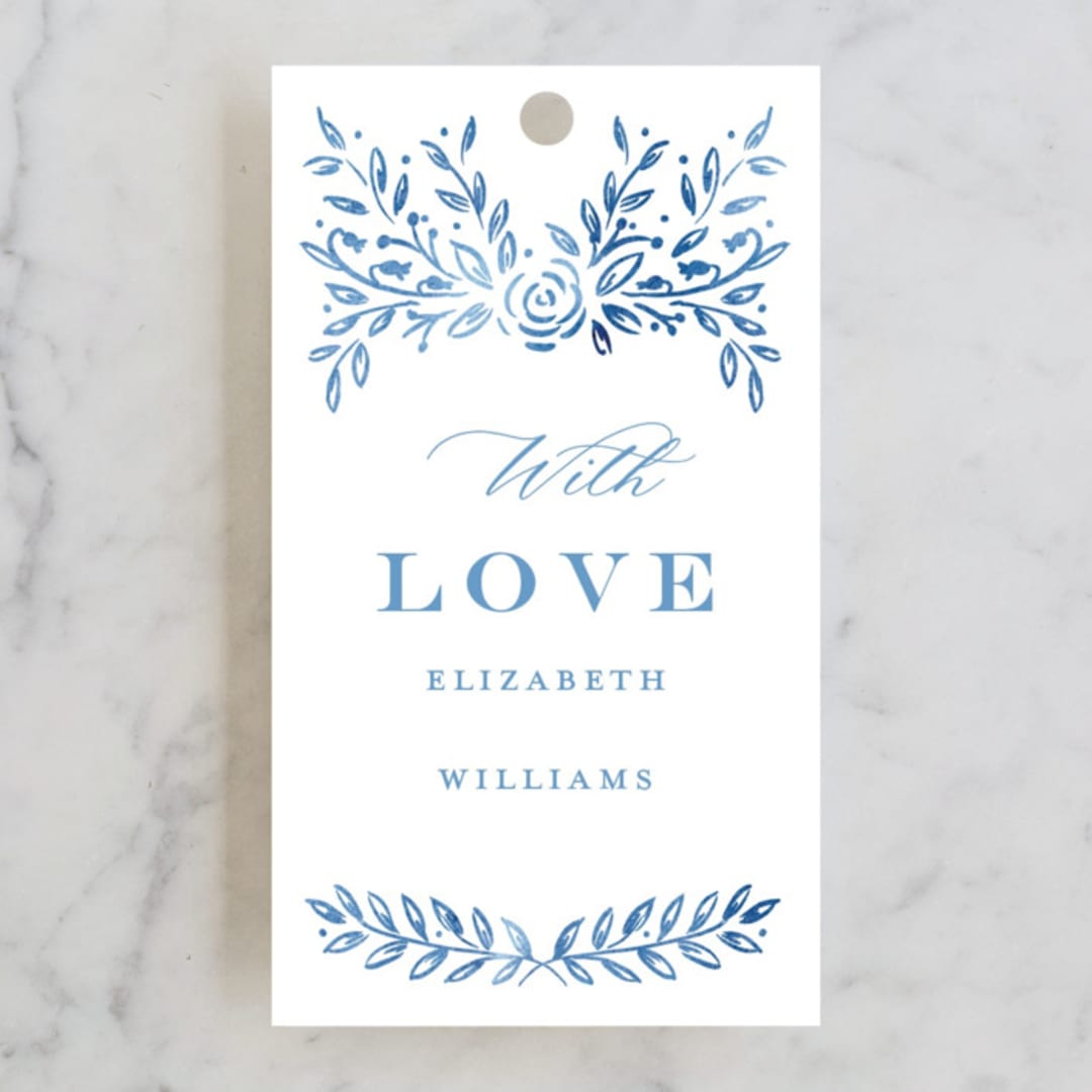 "Royal" - Bridal Shower Favor Tags in Cobalt by Petra Kern - Front