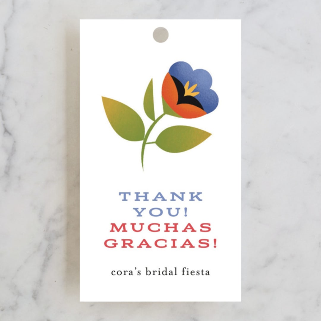 "Bridal Fiesta" - Bridal Shower Favor Tags in Aqua by Laura Moyer - Front