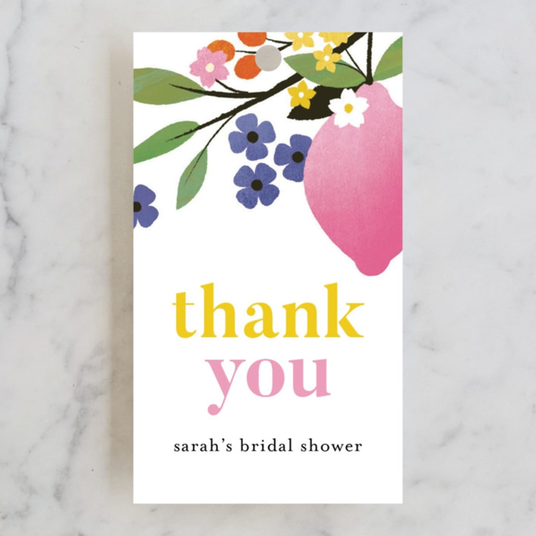 "Bridal Brunch" - Bridal Shower Favor Tags in Pink Lemonade by Laura Moyer - Front