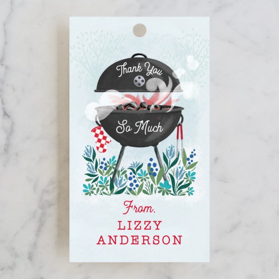 "Red hot bbq" - Bridal Shower Favor Tags in Pepper by Paper Sun Studio - Front