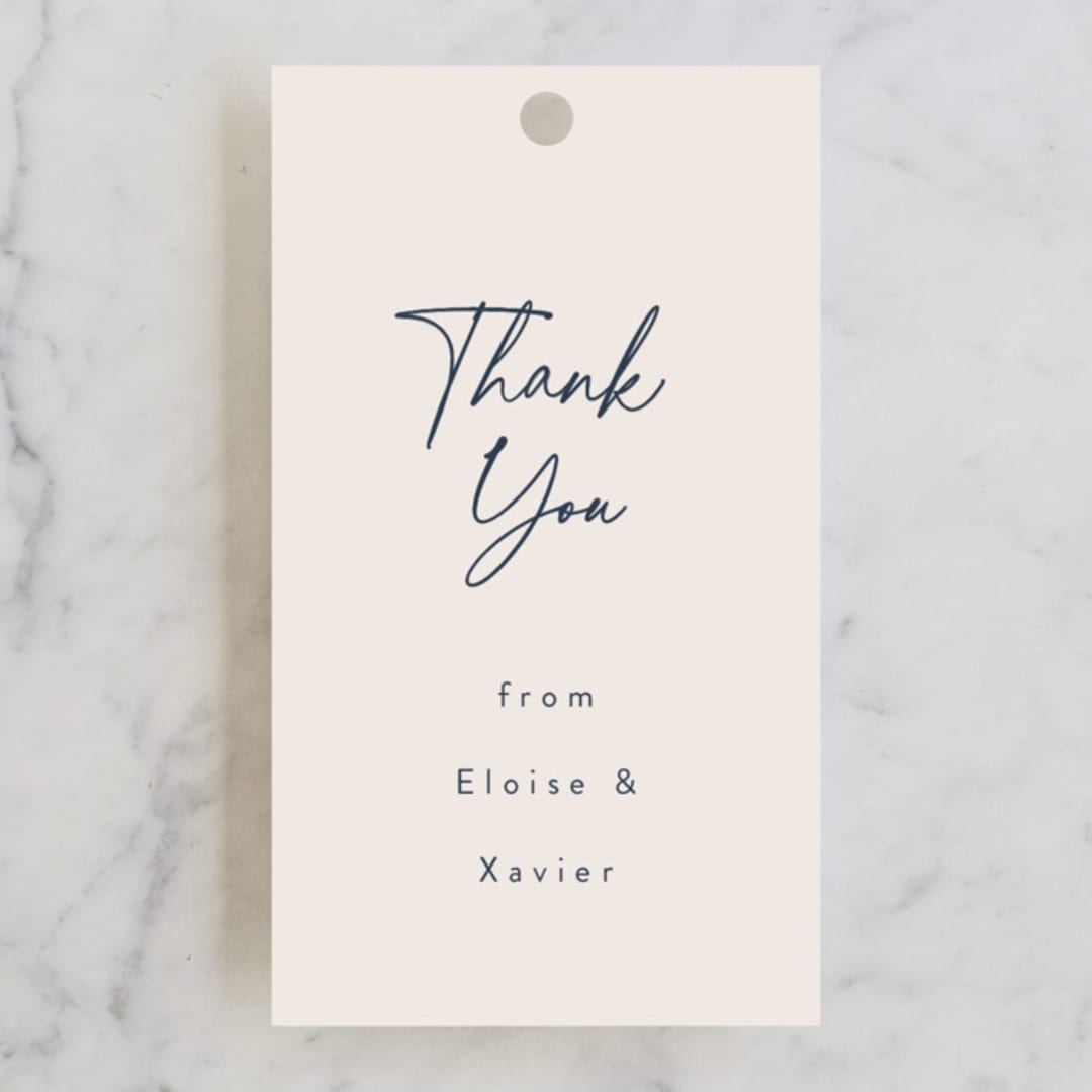 "Bubbles and Brews" - Bridal Shower Favor Tags in Midnight by Corinne Malesic - Front