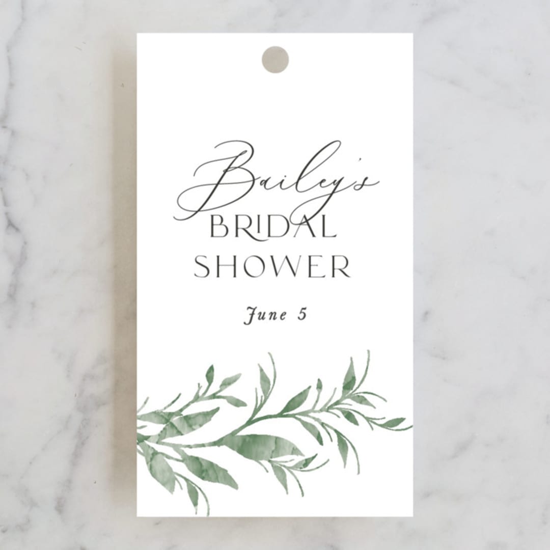 "Hyde Park" - Bridal Shower Favor Tags in Meadow by Melanie Kosuge - Front